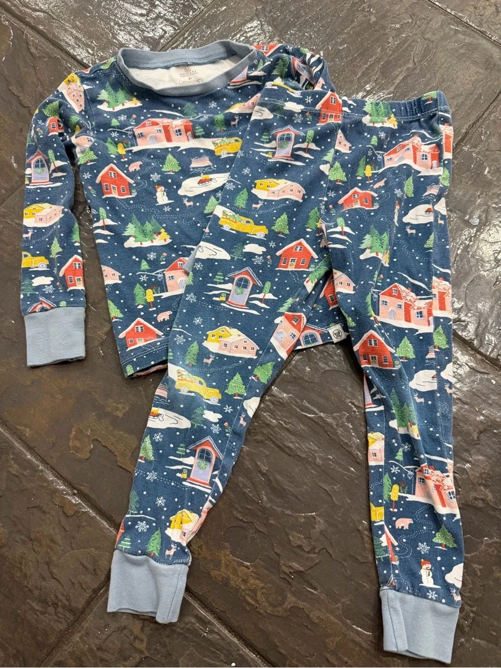 Honest Baby Clothing Size 5T Winter Village Pajama 2-Piece Set